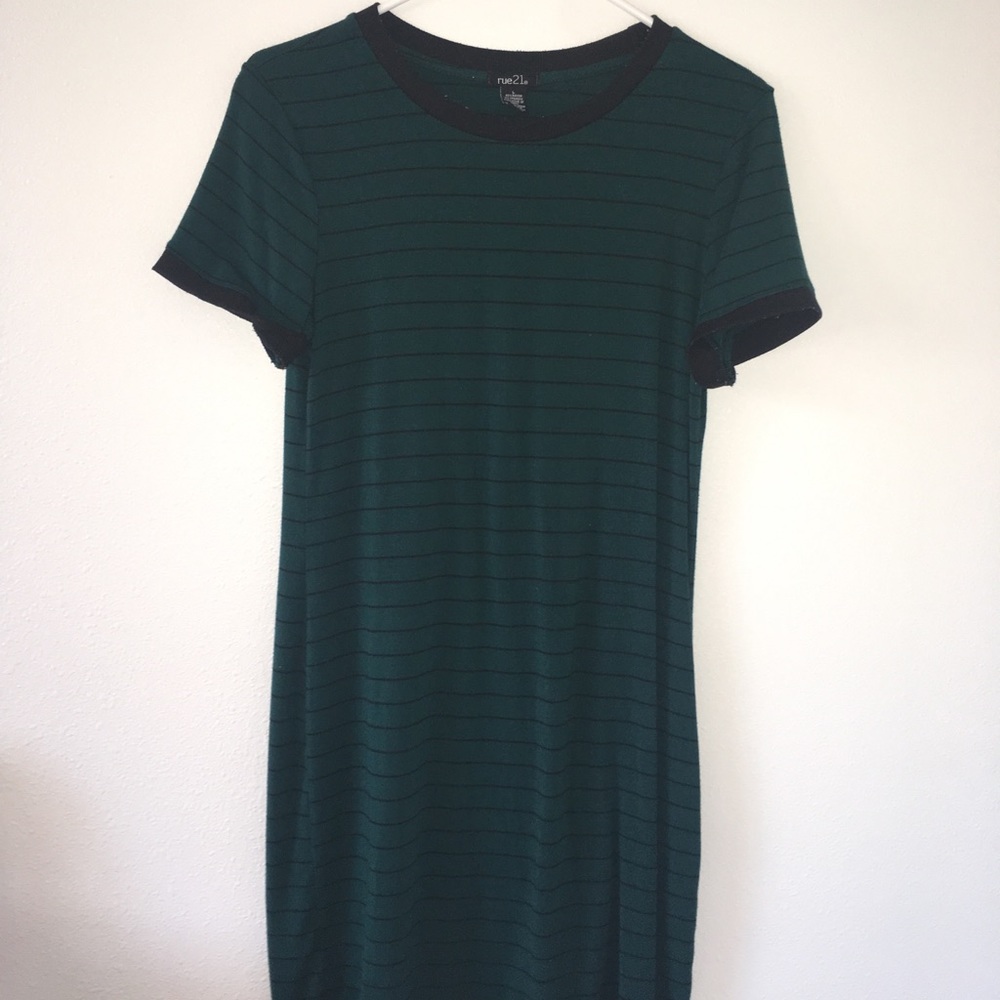Black and green striped dress